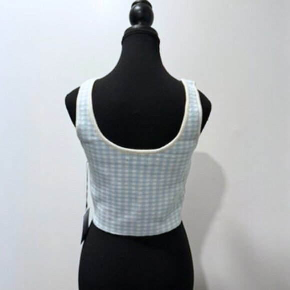 REVOLVE -   Majorelle  Blue and White Square Neck Crop Tank Top - Picture 3 of 4